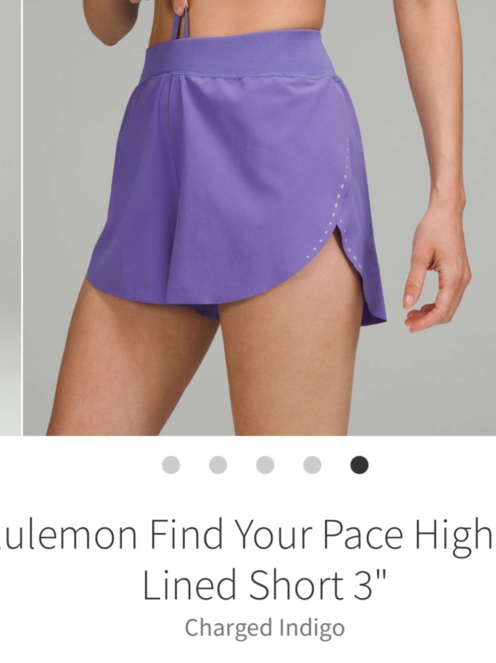 Lululemon Find Your Pace High Rise Lined Shorts Charged Indigo 3” Sz 4